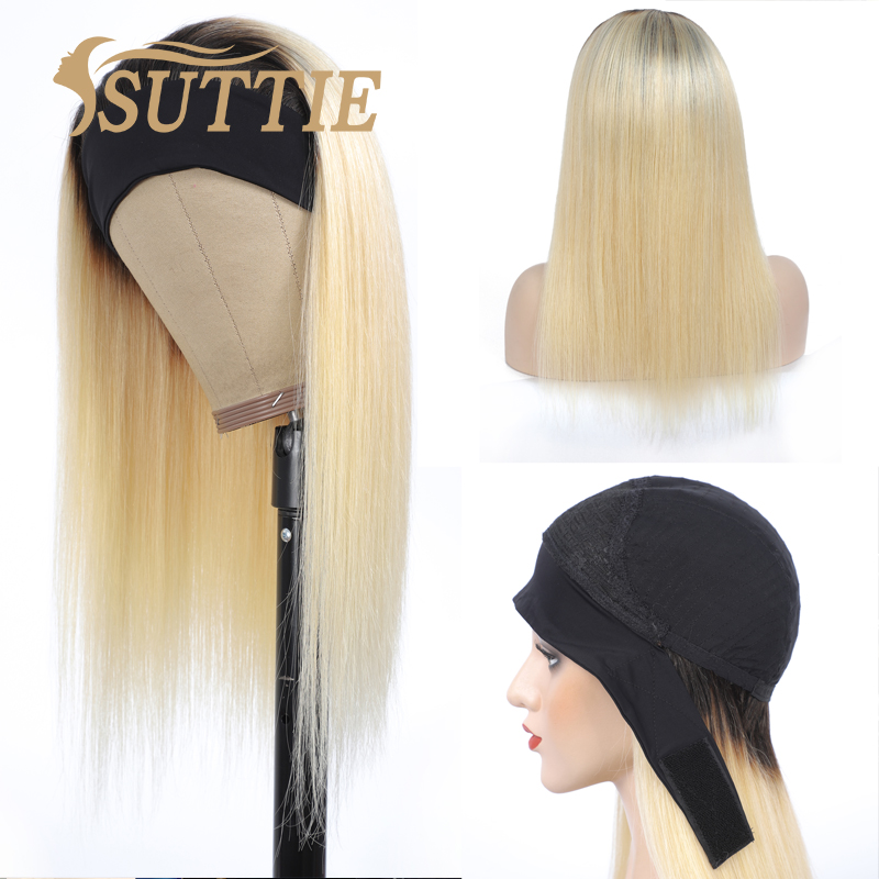 1B/613 Ombre Headband Wig Straight Virgin Human Hair(Get Free Headband)