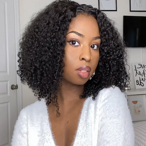Pre plucked frontal lace wig deep curly