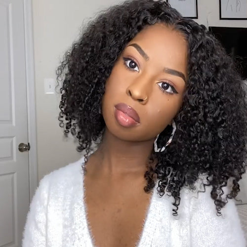Pre plucked frontal lace wig deep curly