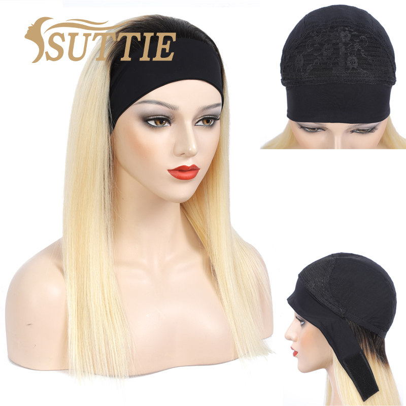 1B/613 Ombre Headband Wig Straight Virgin Human Hair(Get Free Headband)