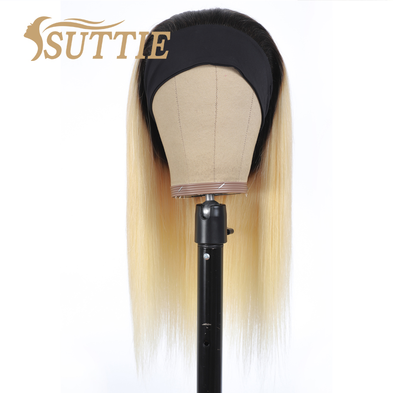 1B/613 Ombre Headband Wig Straight Virgin Human Hair(Get Free Headband)