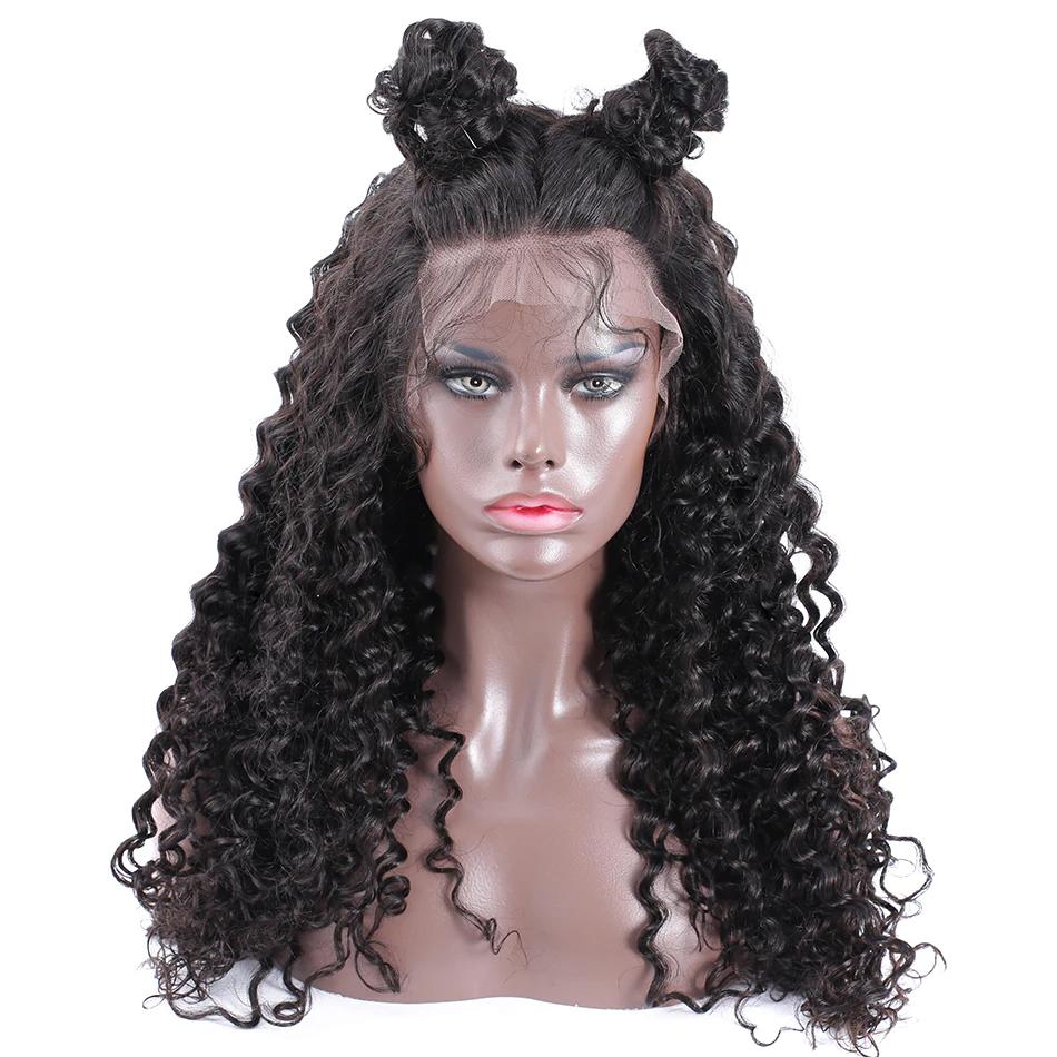 Breathable 360 lace wig pre plucked deep curly