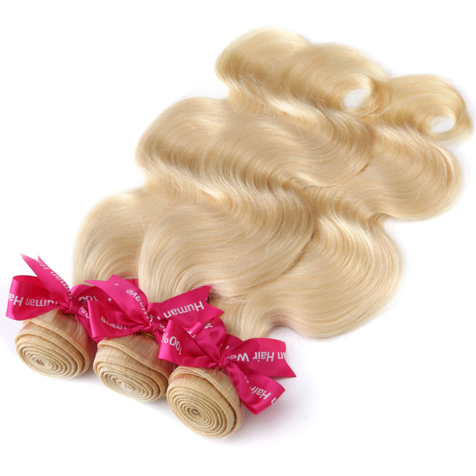 Human Virgin Blonde Hair #613 Natural Body wave