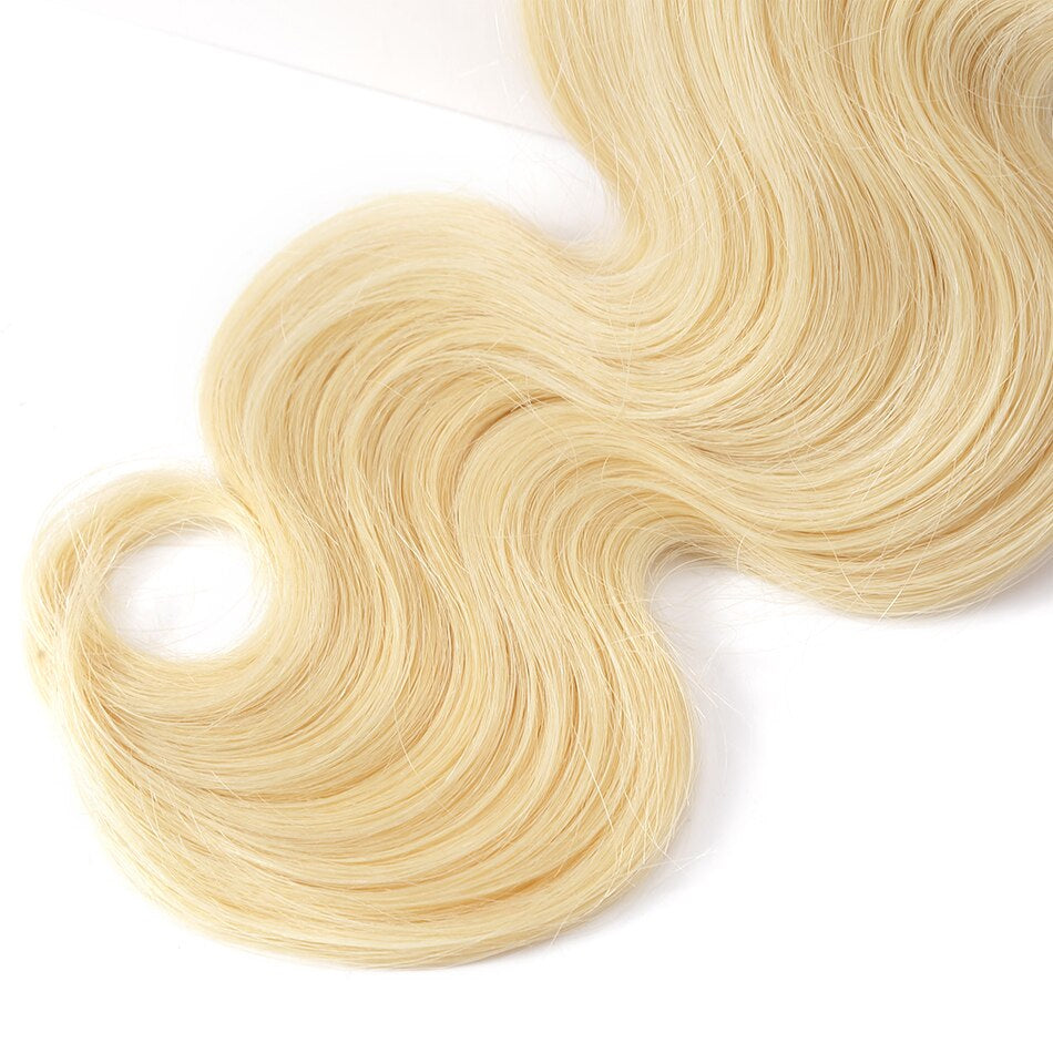 Human Virgin Blonde Hair #613 Natural Body wave