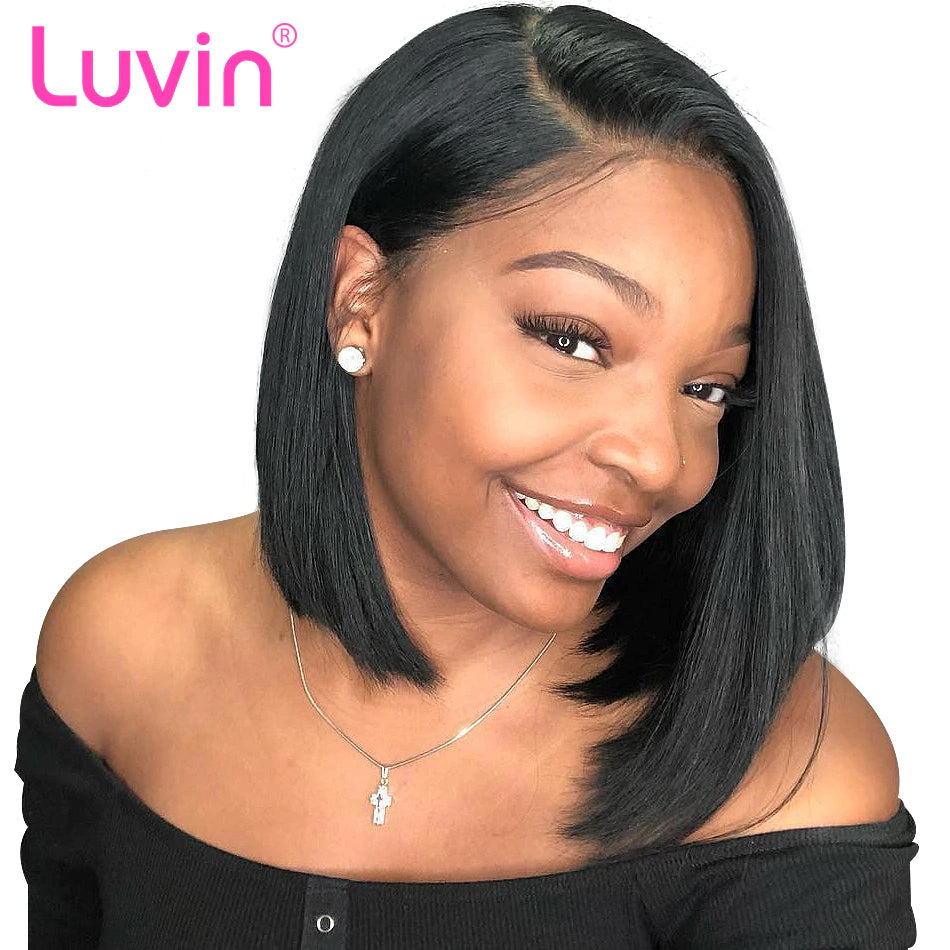 Bob wig human hair 13x6 lace wig straight