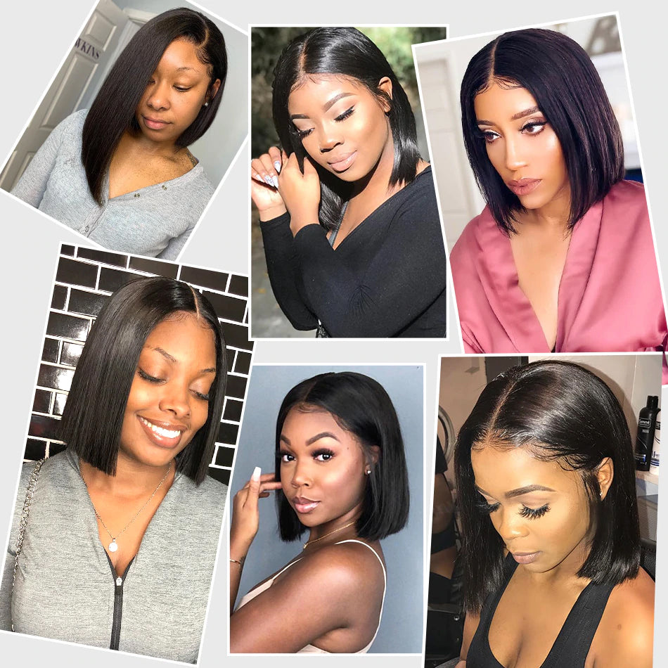 Bob wig human hair 13x6 lace wig straight