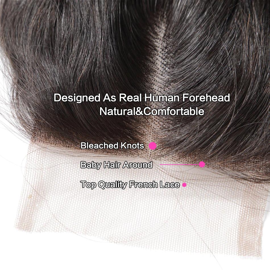 4X4 100% human hair lace closure body wave