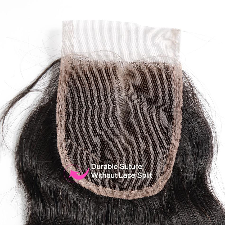4X4 100% human hair lace closure body wave