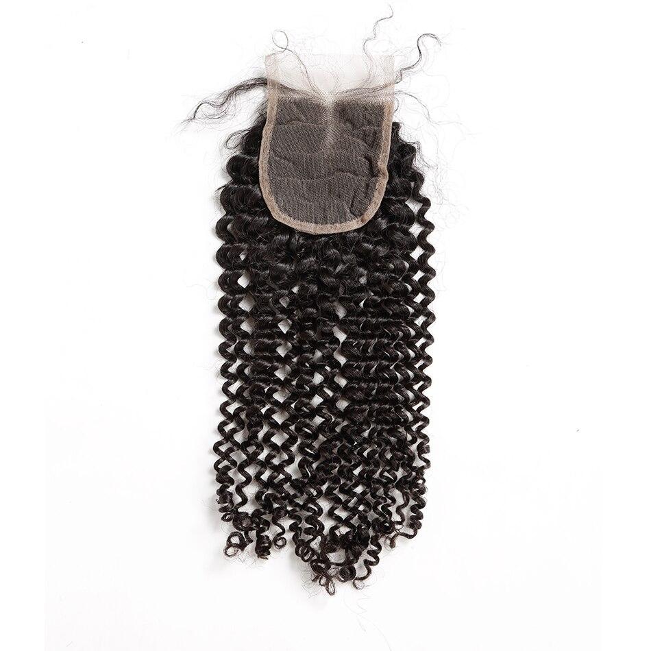 4X4 100% human hair lace closure deep curly