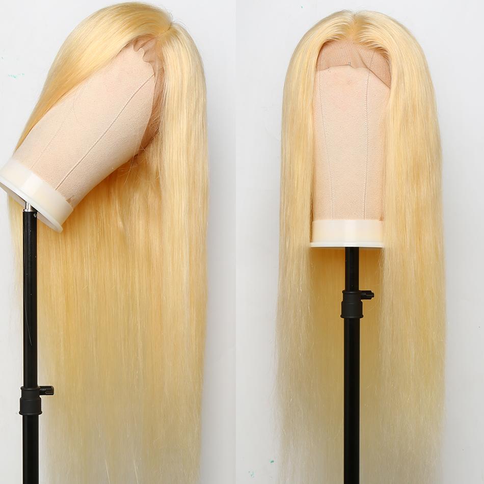 T Part Blonde Hair Lace Front Wig Virgin Human Hair #613 Lace Wig