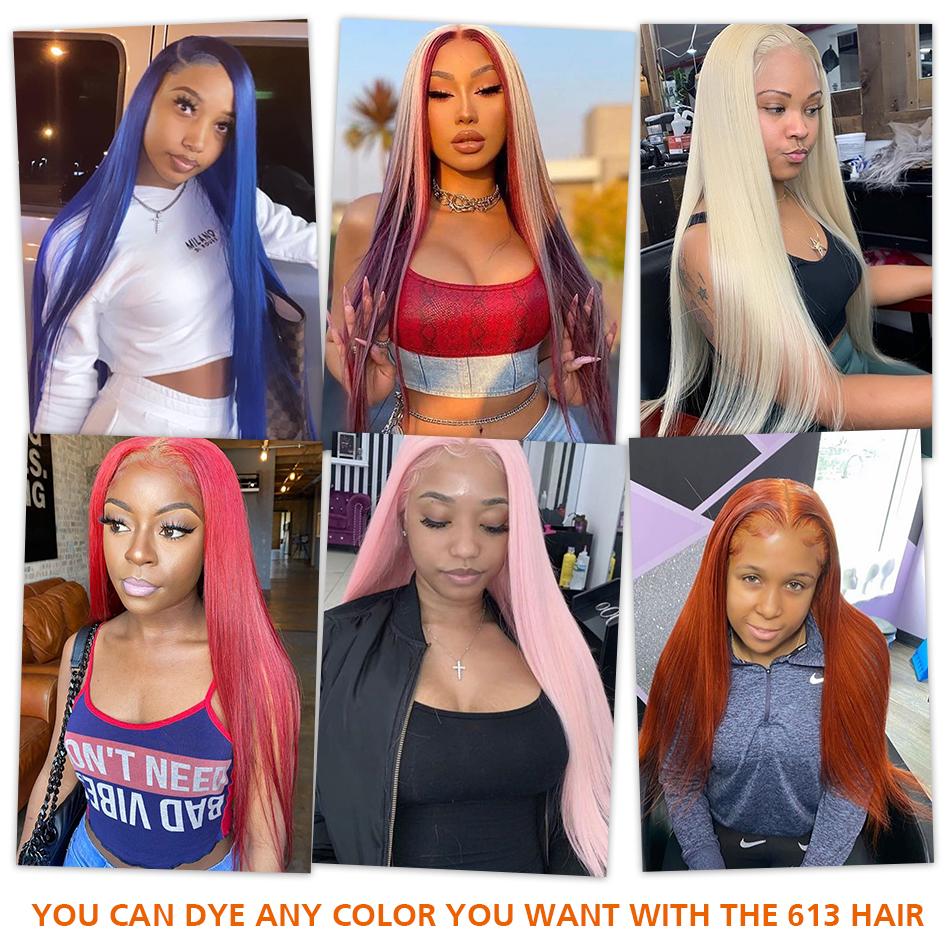 T Part Blonde Hair Lace Front Wig Virgin Human Hair #613 Lace Wig