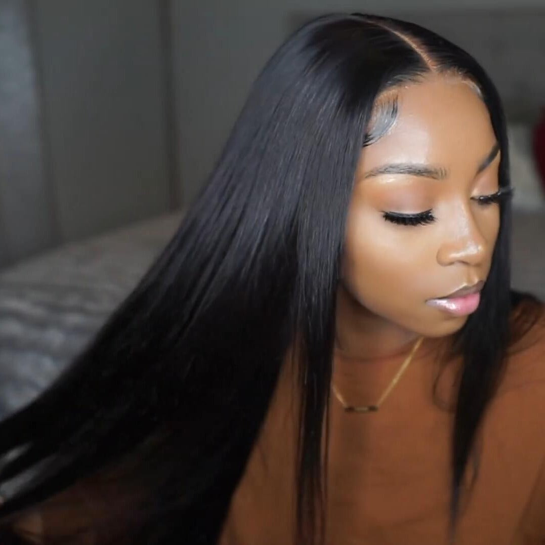 5x5 Lace Closure Wigs Virgin Human Hair Straight