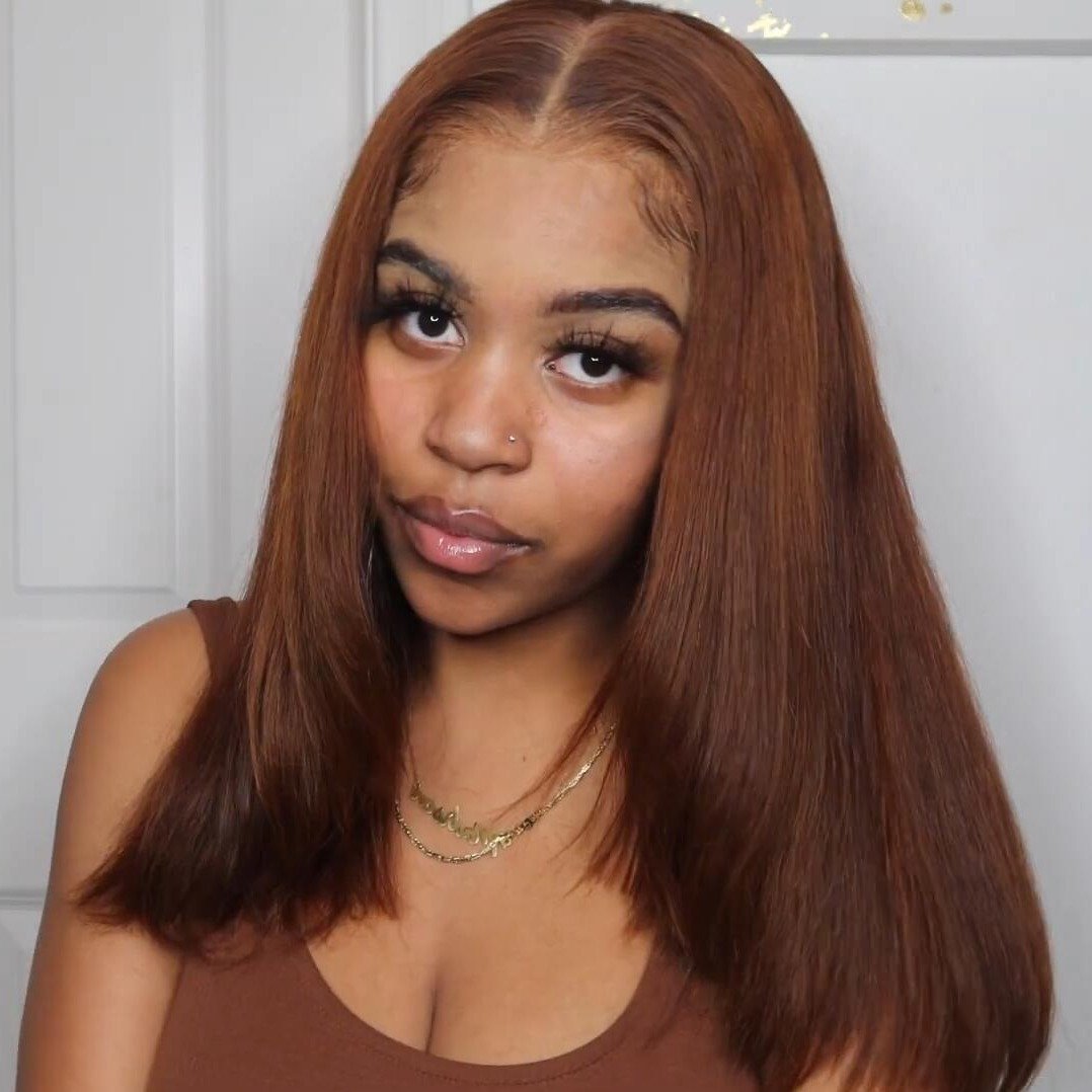 13x4 Ginger Straight Lace Front Wig Virgin Human Hair