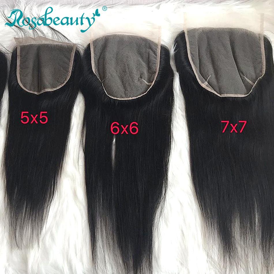 7X7 Lace Closure Brazilian Hair Natural Straight