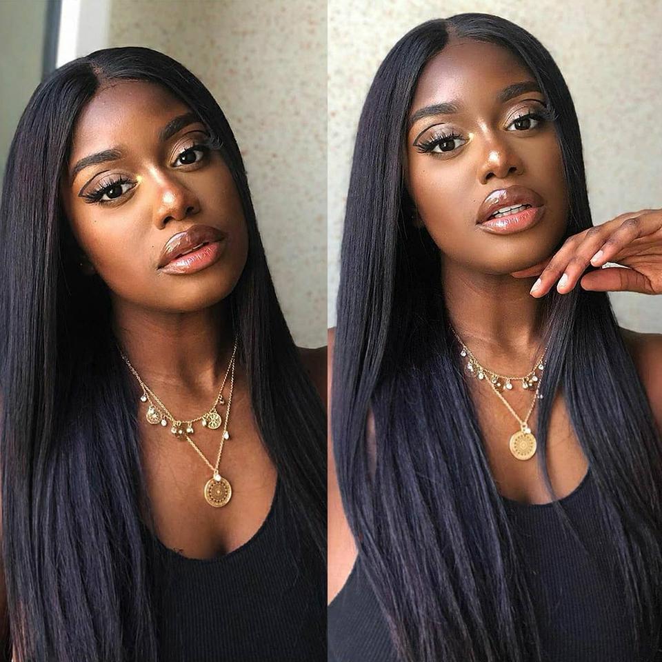 4x4 Lace Front Human Hair Closure Wigs Straight