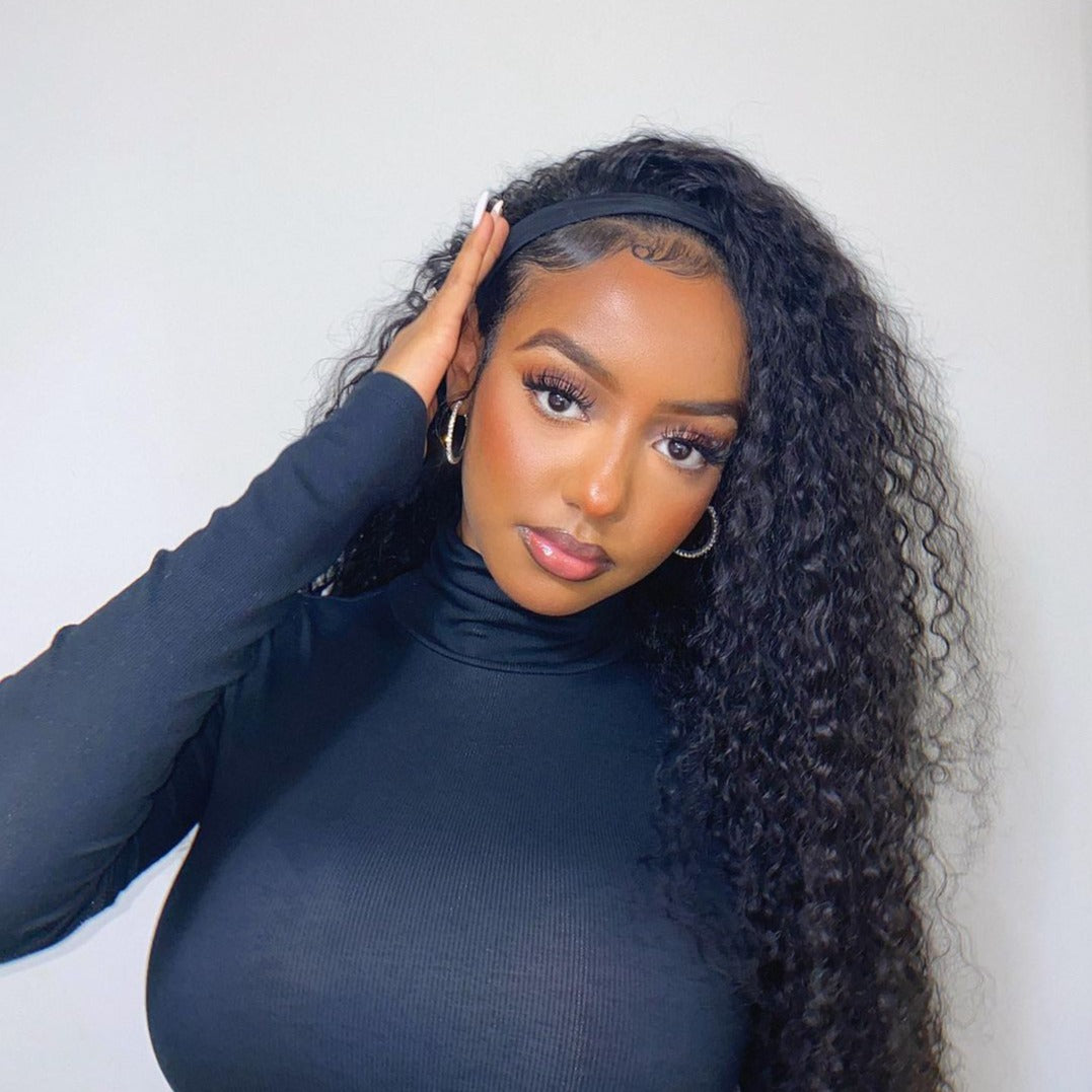 Pre plucked frontal lace wig deep curly