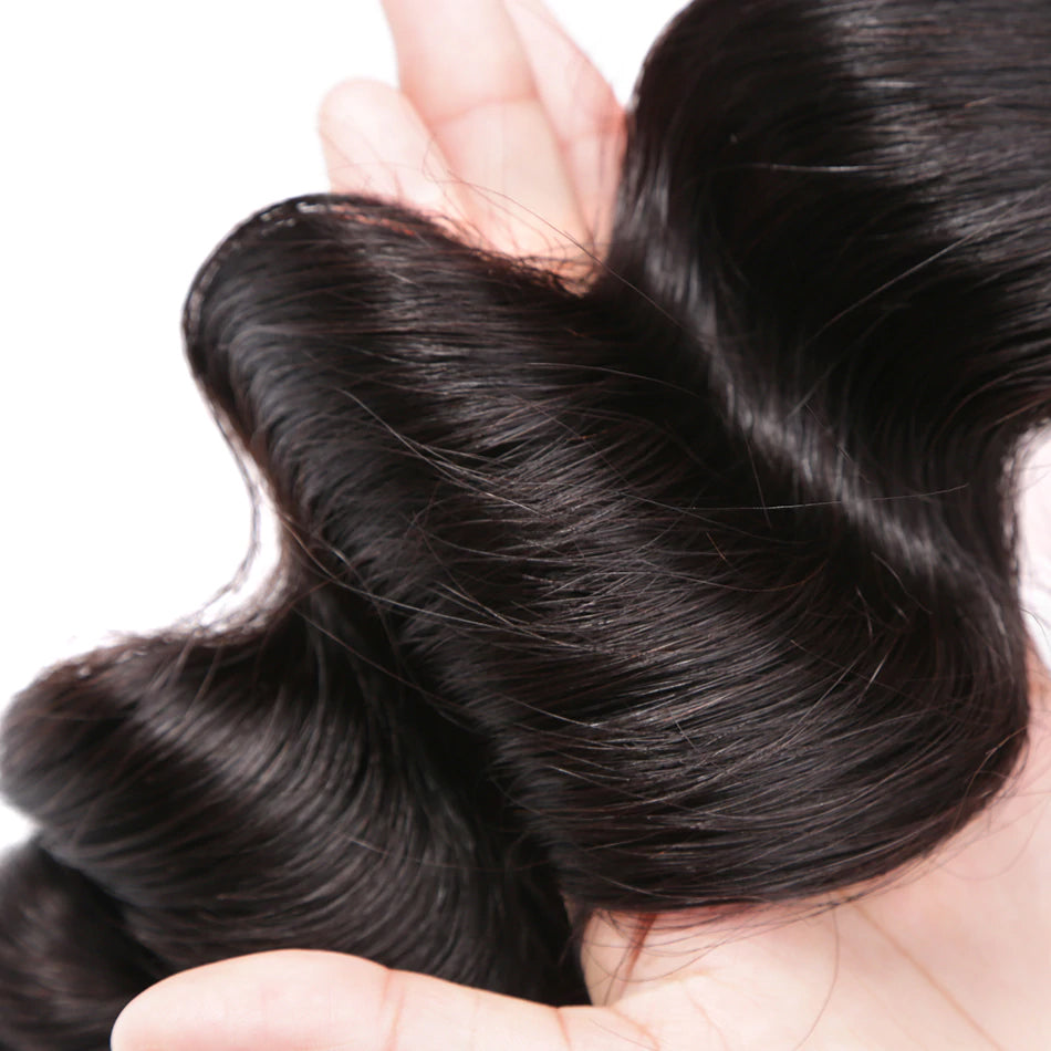 7A 3 Bundles Hair Weave Brazilian Hair With Lace Frontal Loose wave