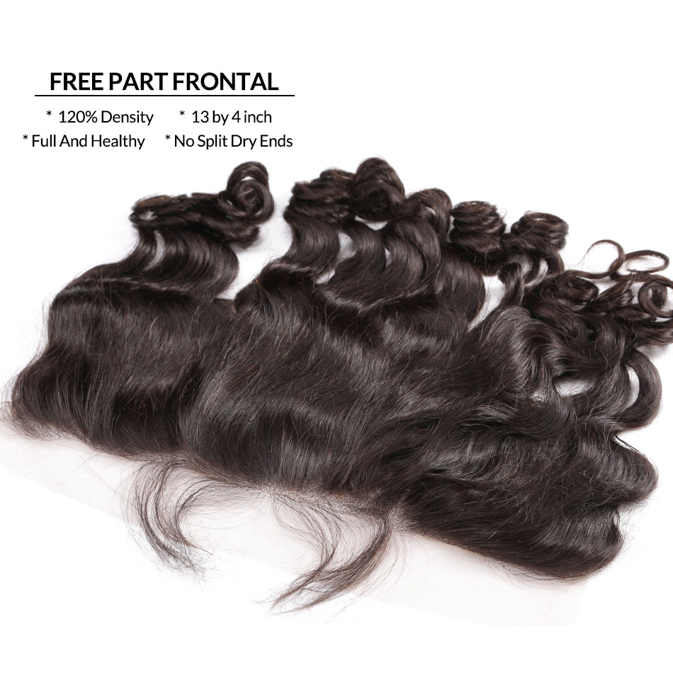 7A 3 Bundles Hair Weave Brazilian Hair With Lace Frontal Loose wave