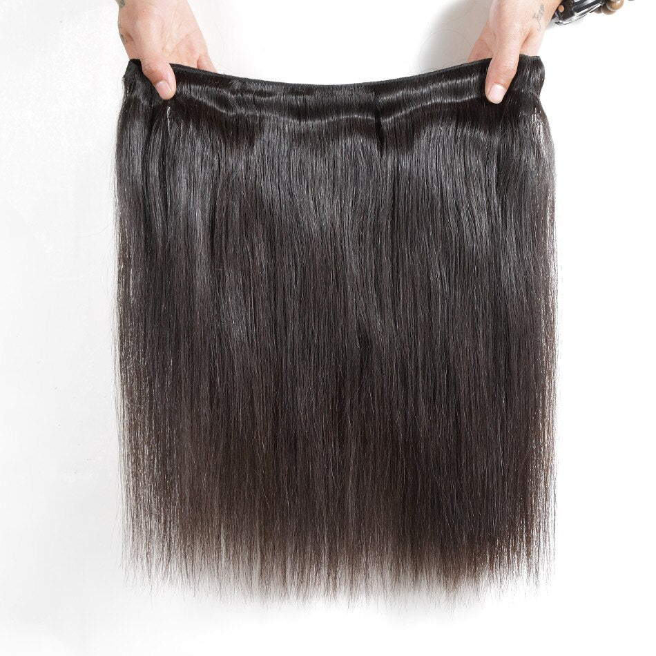 7A 3 Bundles Hair Weave Brazilian Hair With Lace Frontal Straight