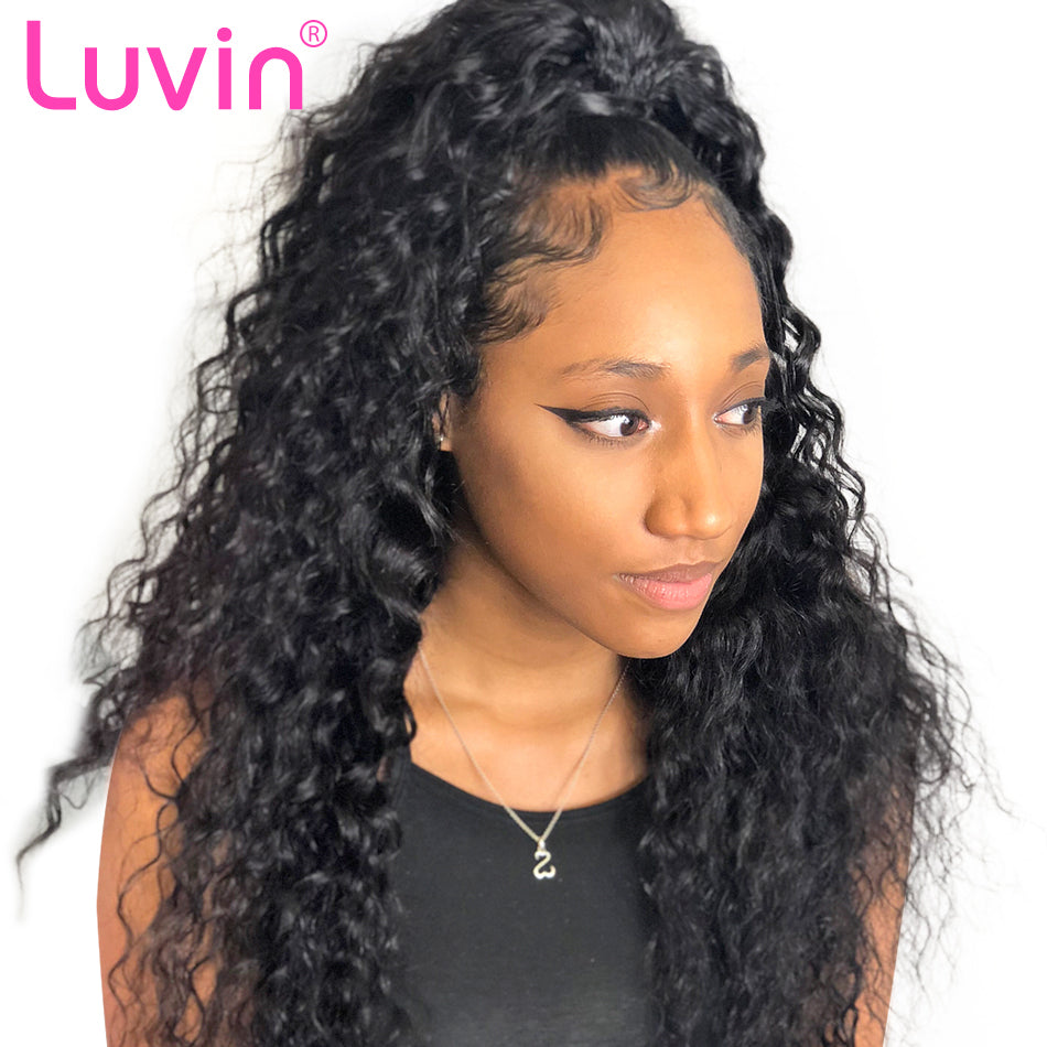 Pre plucked frontal lace wig deep curly