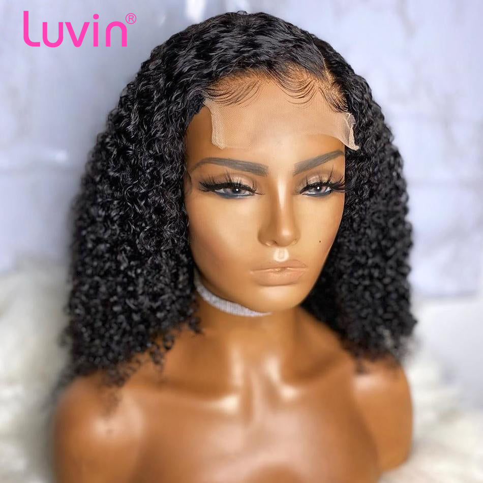 4x4 Curly Bob Wig Human Hair Wigs Deep Wave