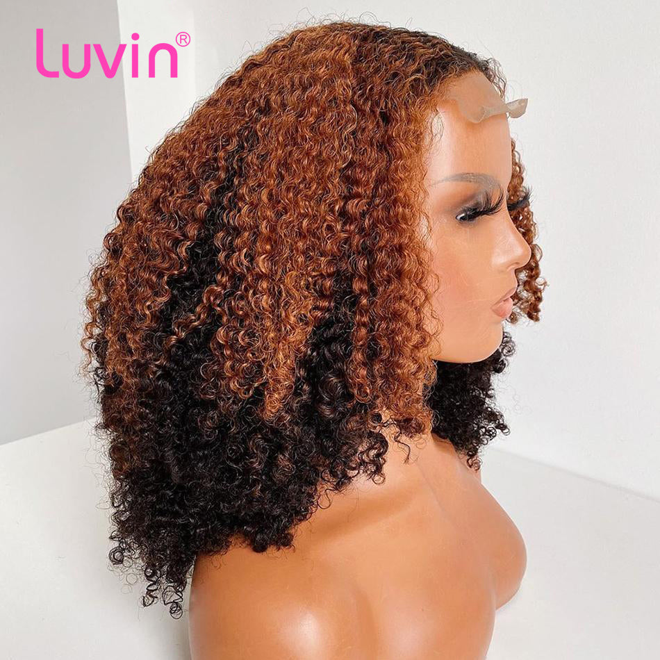 4x4 Water Curly Short Bob Hair Wigs with Baby Hair Human Vigin Hair