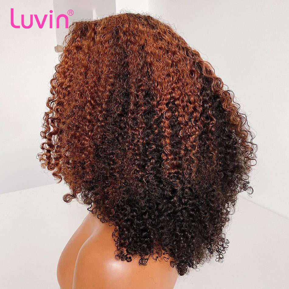 4x4 Water Curly Short Bob Hair Wigs with Baby Hair Human Vigin Hair