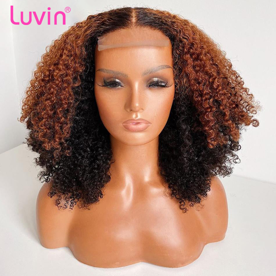 4x4 Water Curly Short Bob Hair Wigs with Baby Hair Human Vigin Hair