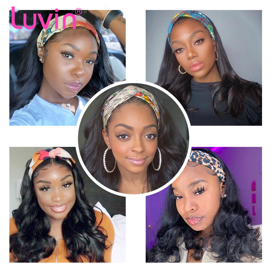 Body Wave Headband Wig Virgin Human Hair(Get Free Headband)