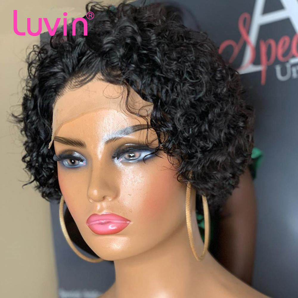 T Part 13x4 Slick Back Wig Deep Wave Virgin Human Hair