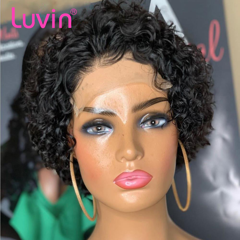 T Part 13x4 Slick Back Wig Deep Wave Virgin Human Hair