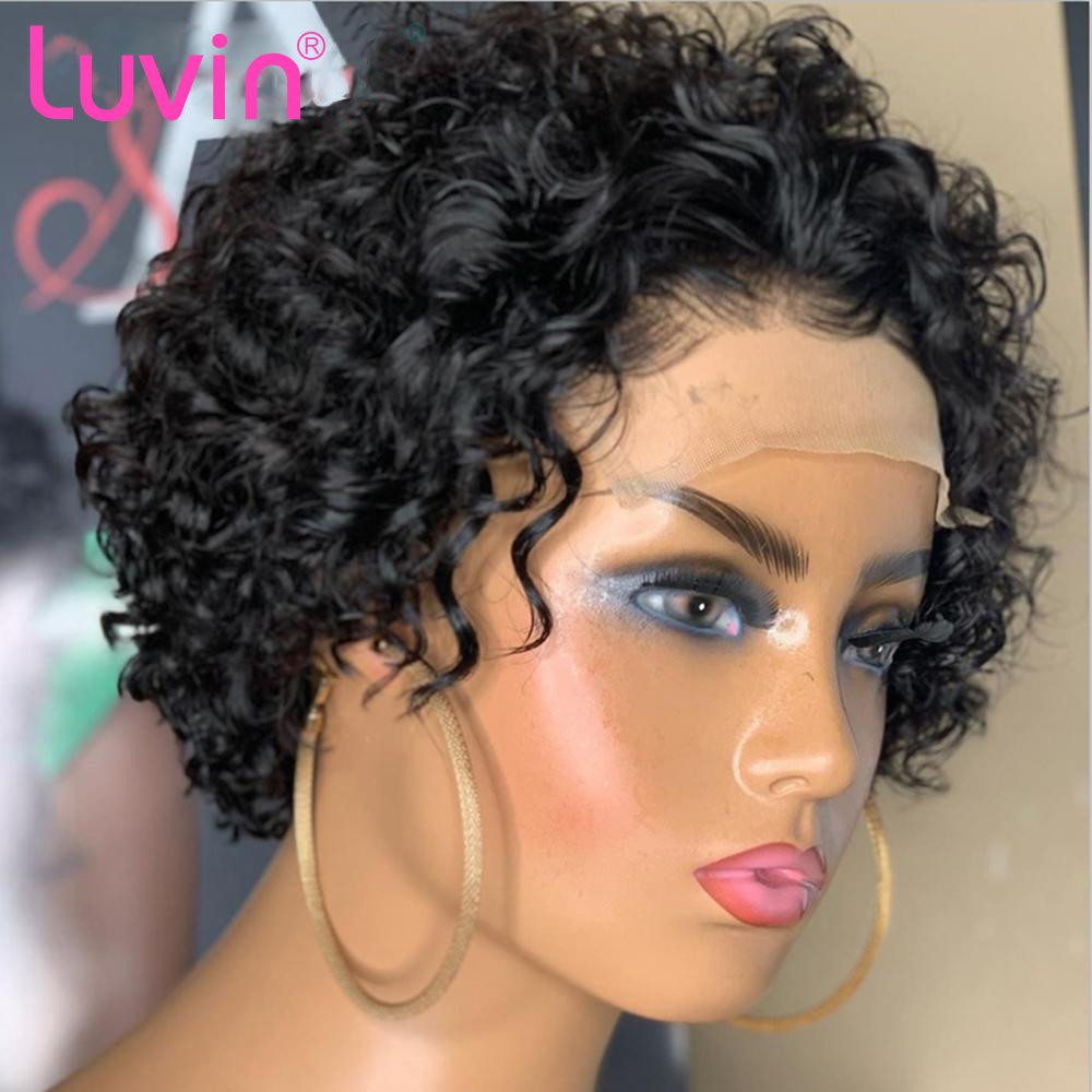 T Part 13x4 Slick Back Wig Deep Wave Virgin Human Hair