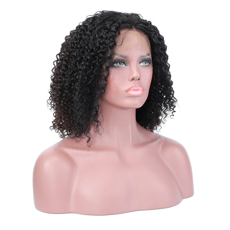 Undetectable transparent bob wig human hair 13x6 lace wig deep curly HD lace wig