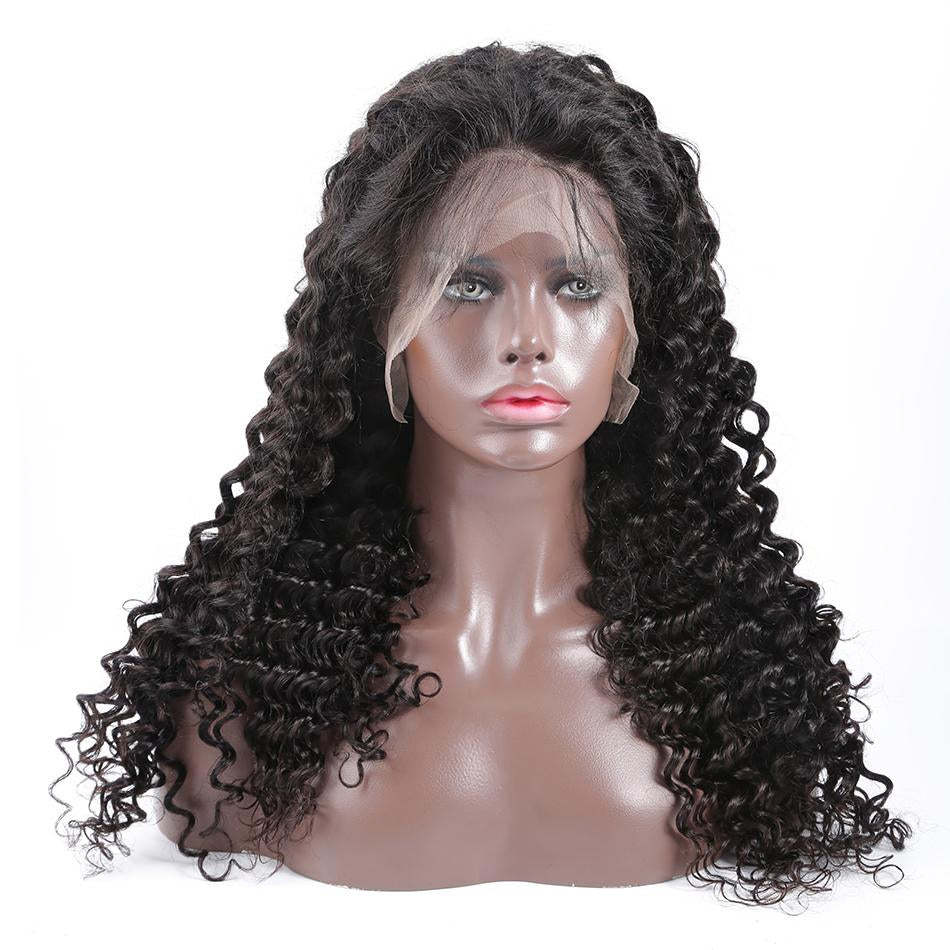 Undetectable transparent lace best virgin deep curly hair HD full lace wig