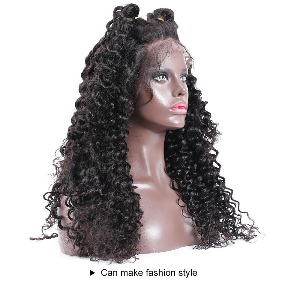 Undetectable transparent lace best virgin deep curly hair HD full lace wig