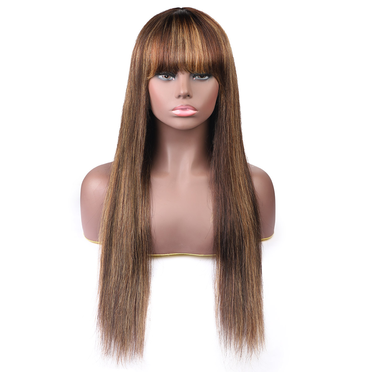 Mix Color Highlight Bang Wig Virgin Human Hair