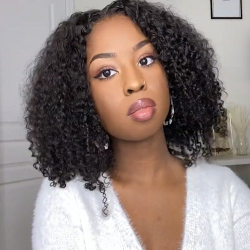 Pre plucked frontal lace wig deep curly
