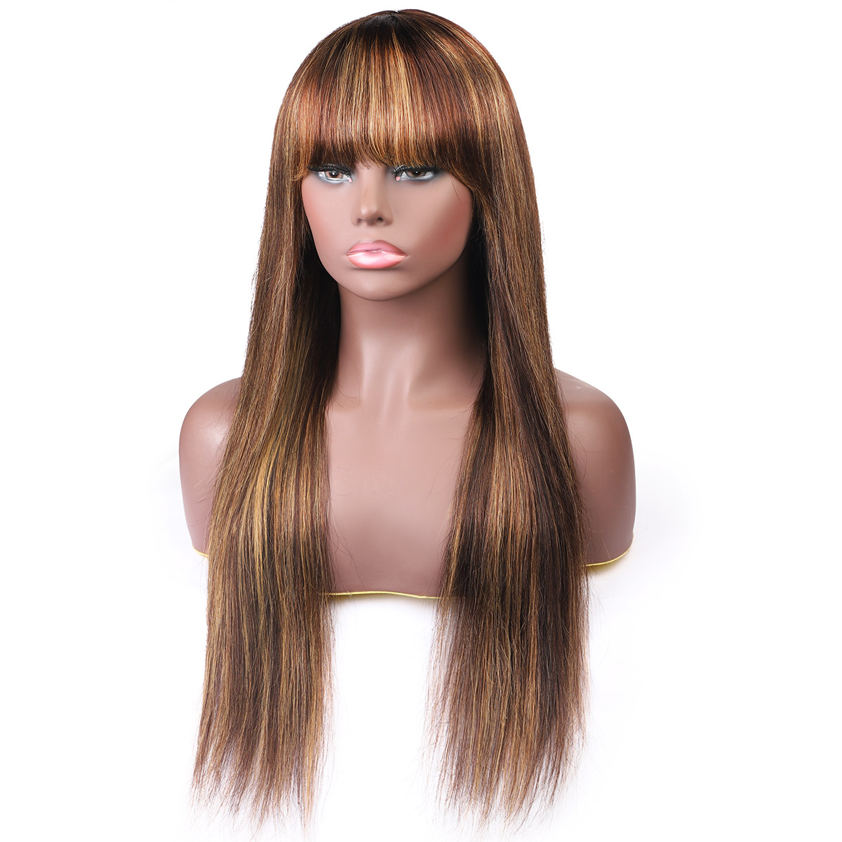 Mix Color Highlight Bang Wig Virgin Human Hair