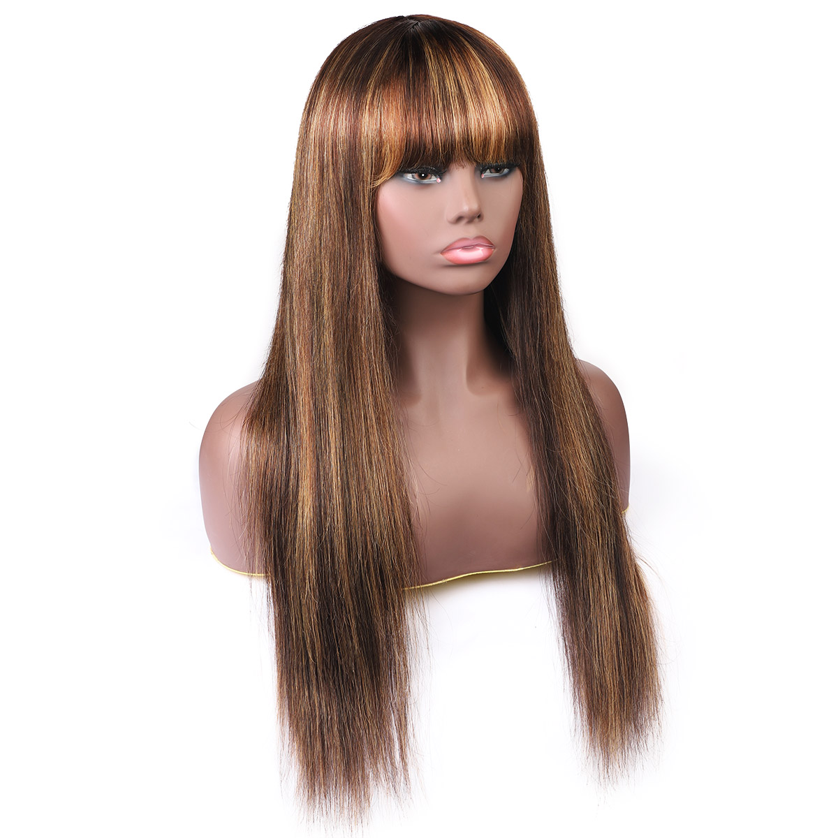 Mix Color Highlight Bang Wig Virgin Human Hair