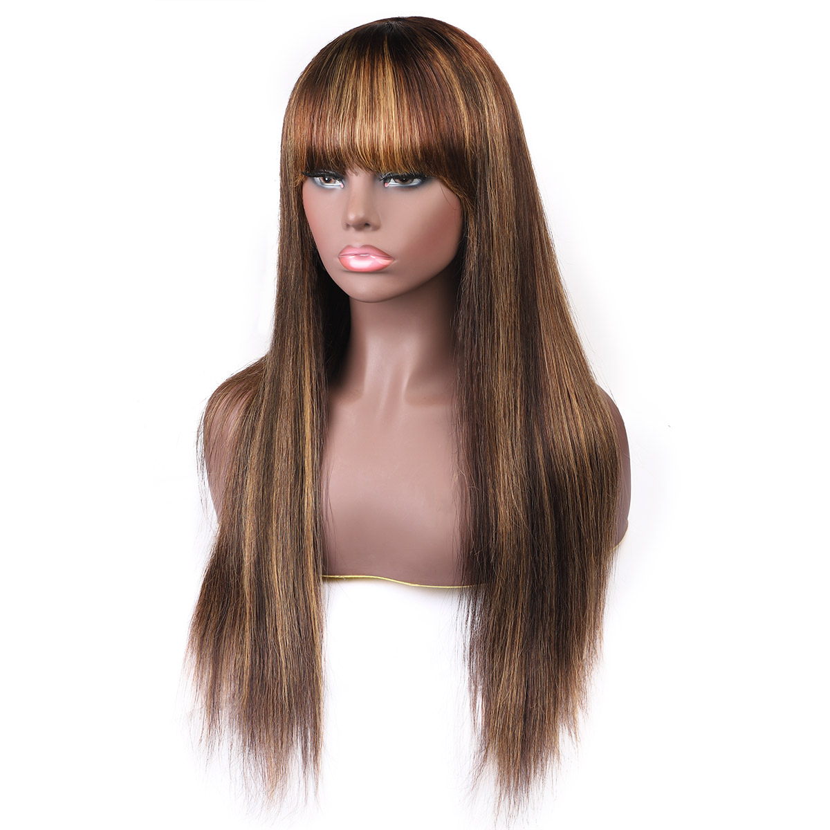 Mix Color Highlight Bang Wig Virgin Human Hair