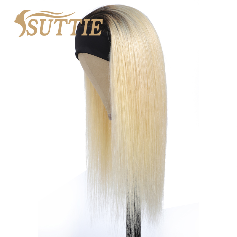 1B/613 Ombre Headband Wig Straight Virgin Human Hair(Get Free Headband)