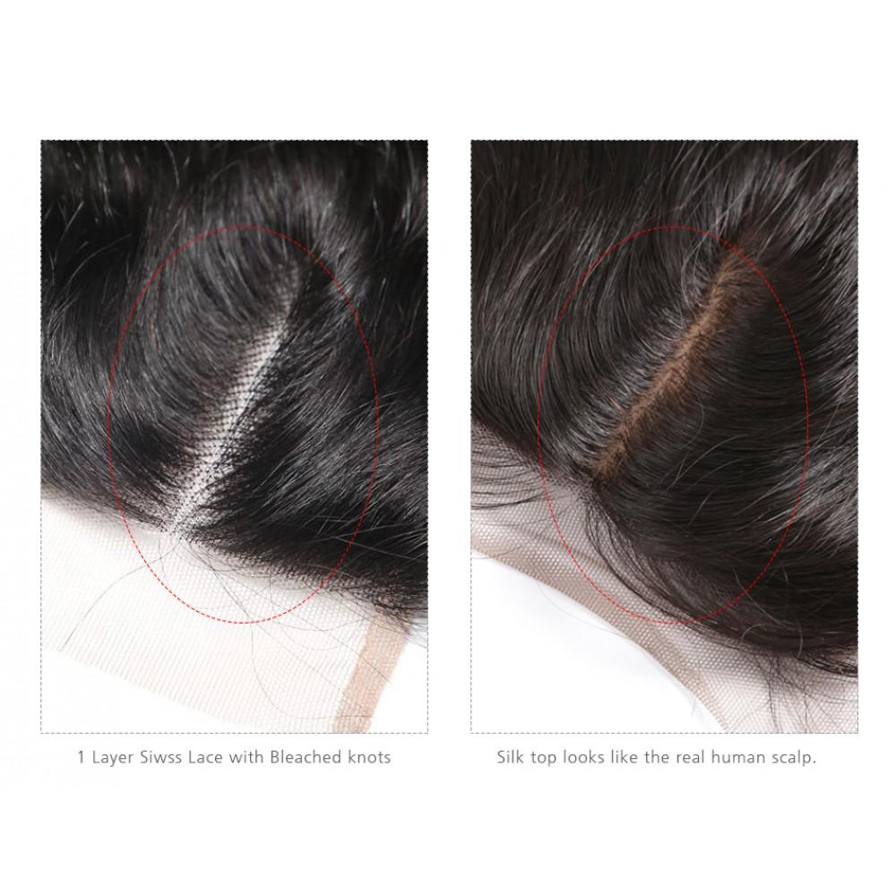 4X4 Silk Base Closure Brazilian Hair Loose wave