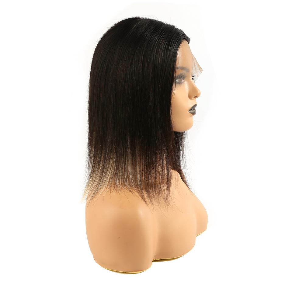 Highlight Mix Color Bob Wig Ombre Human Hair Silky Blunt Cut
