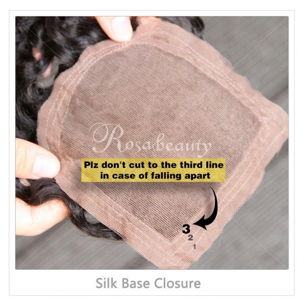 4X4 Silk Base Closure Brazilian Hair Natural Straight