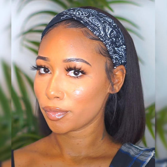Throw On & Go | Headband Bob Wig Straight Virgin Human Hair(Get Free Headband)