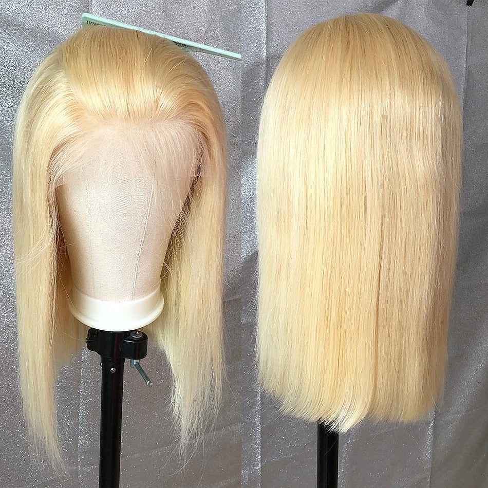 Color#613 blonde bob wig silky blunt cut straight