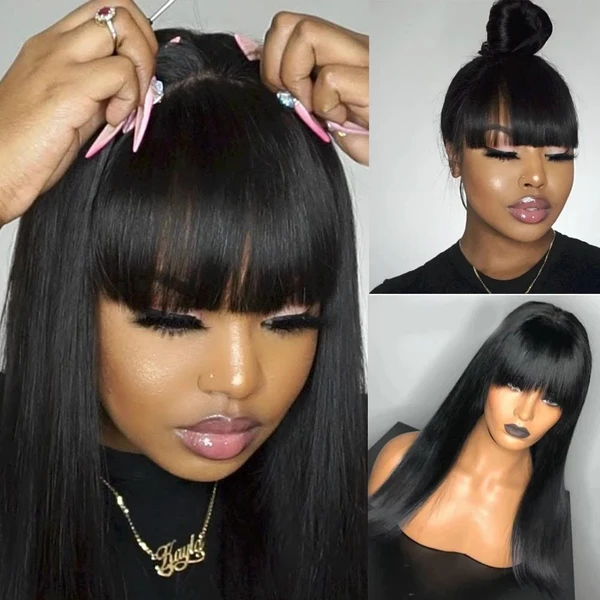 Bang Wig Lace Front Human Hair Wigs