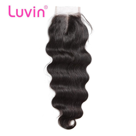 4X4 100% human hair lace closure body wave