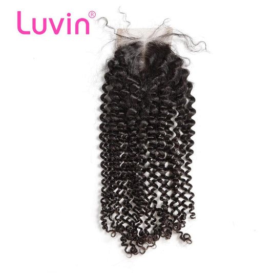 4X4 100% human hair lace closure deep curly