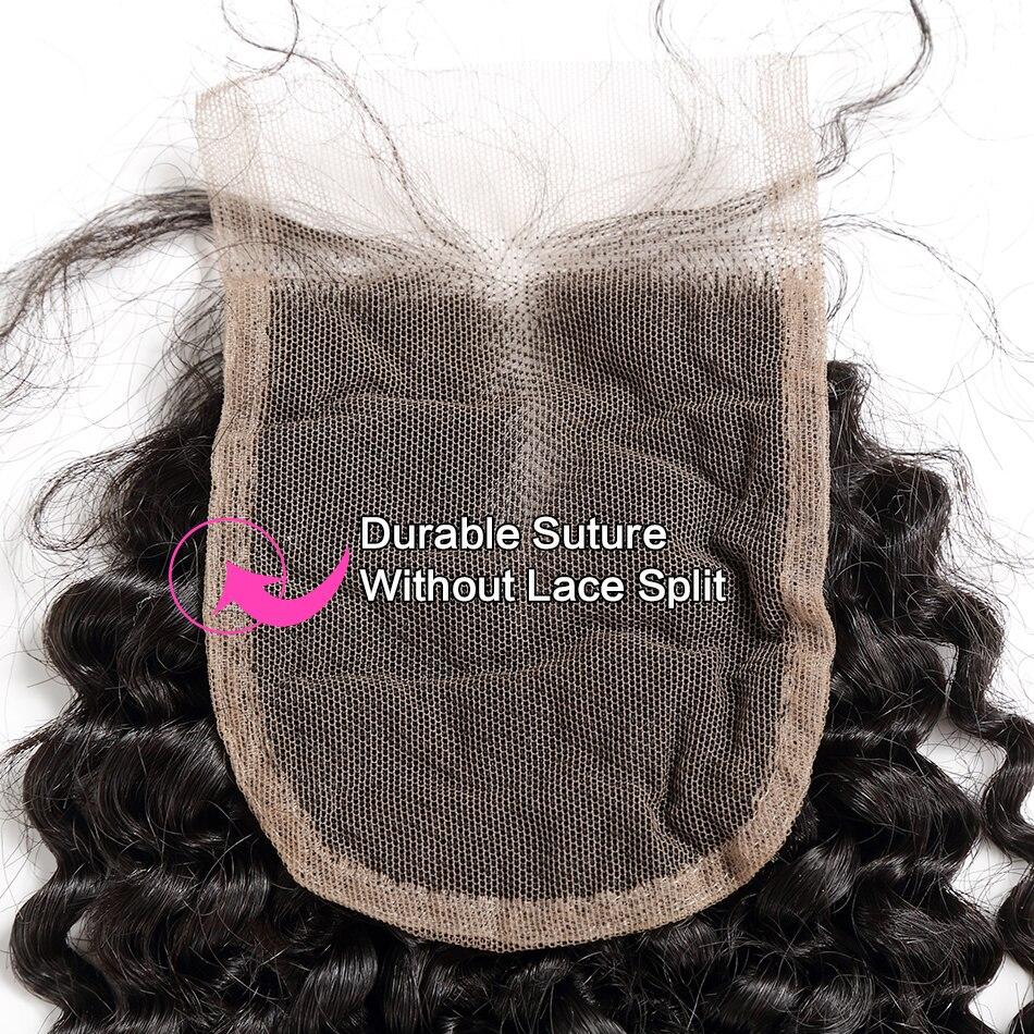 4X4 100% human hair lace closure deep curly